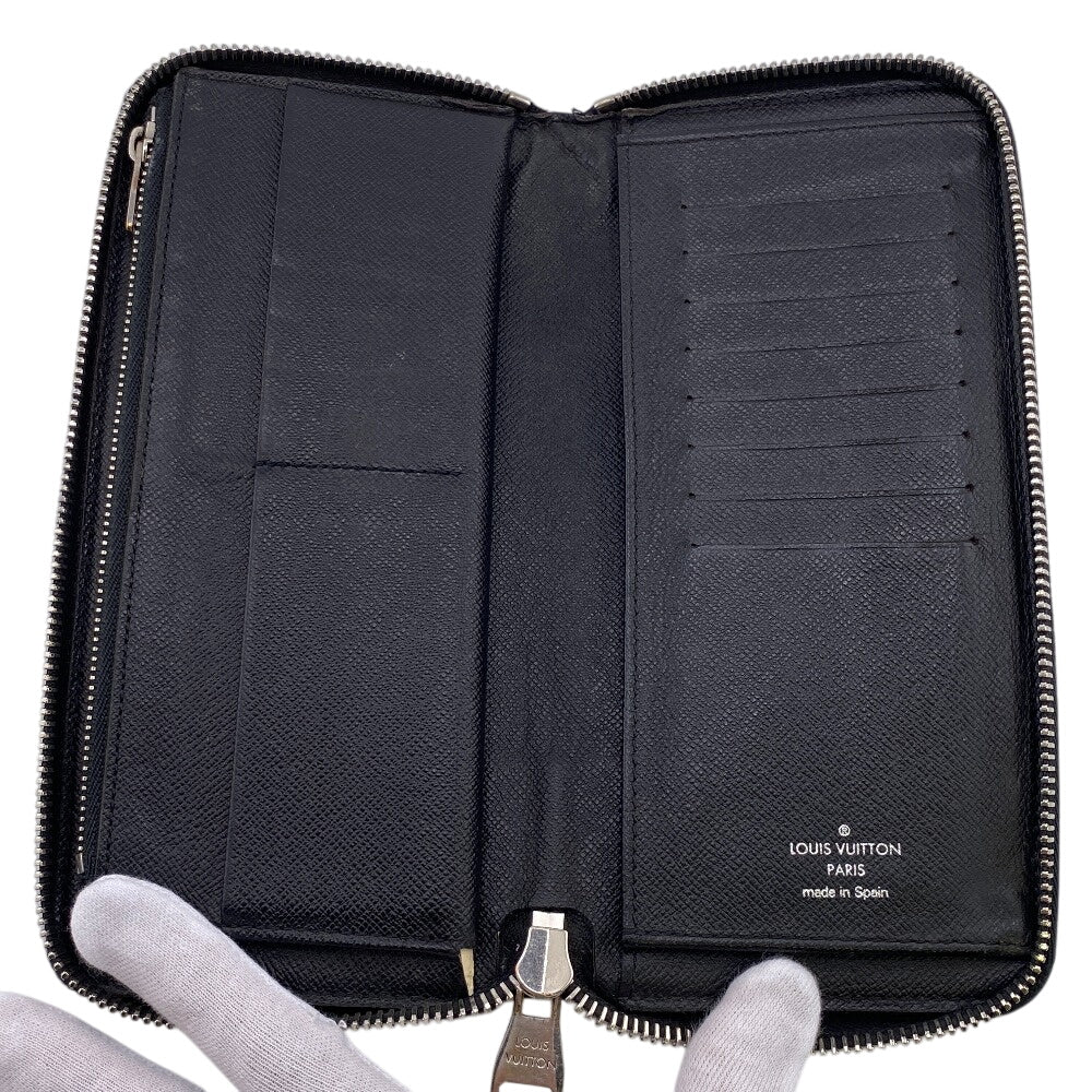 LOUIS VUITTON Long Wallet Purse N63095 leather black Damier Graphite Zippy Wallet Vertical