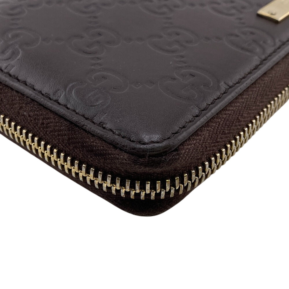 GUCCI Long Wallet Purse 307980 leather Brown Guccisima GG