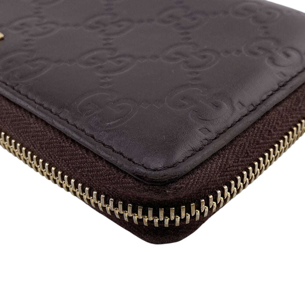 GUCCI Long Wallet Purse 307980 leather Brown Guccisima GG