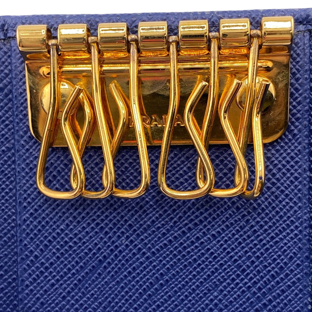 PRADA Key case Key holder 1PG222 leather blue Safiano 6-key case Key holder