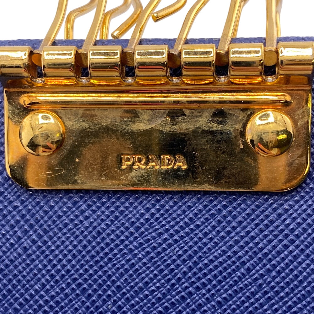 PRADA Key case Key holder 1PG222 leather blue Safiano 6-key case Key holder
