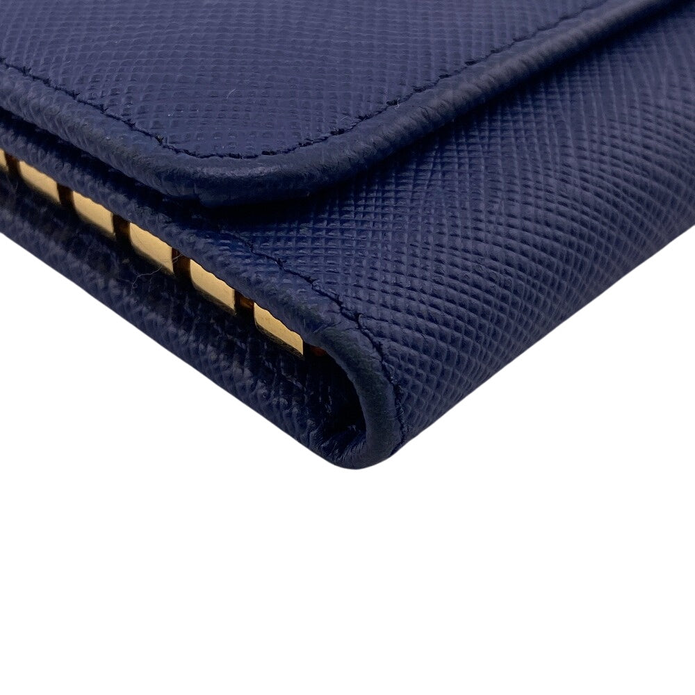 PRADA Key case Key holder 1PG222 leather blue Safiano 6-key case Key holder