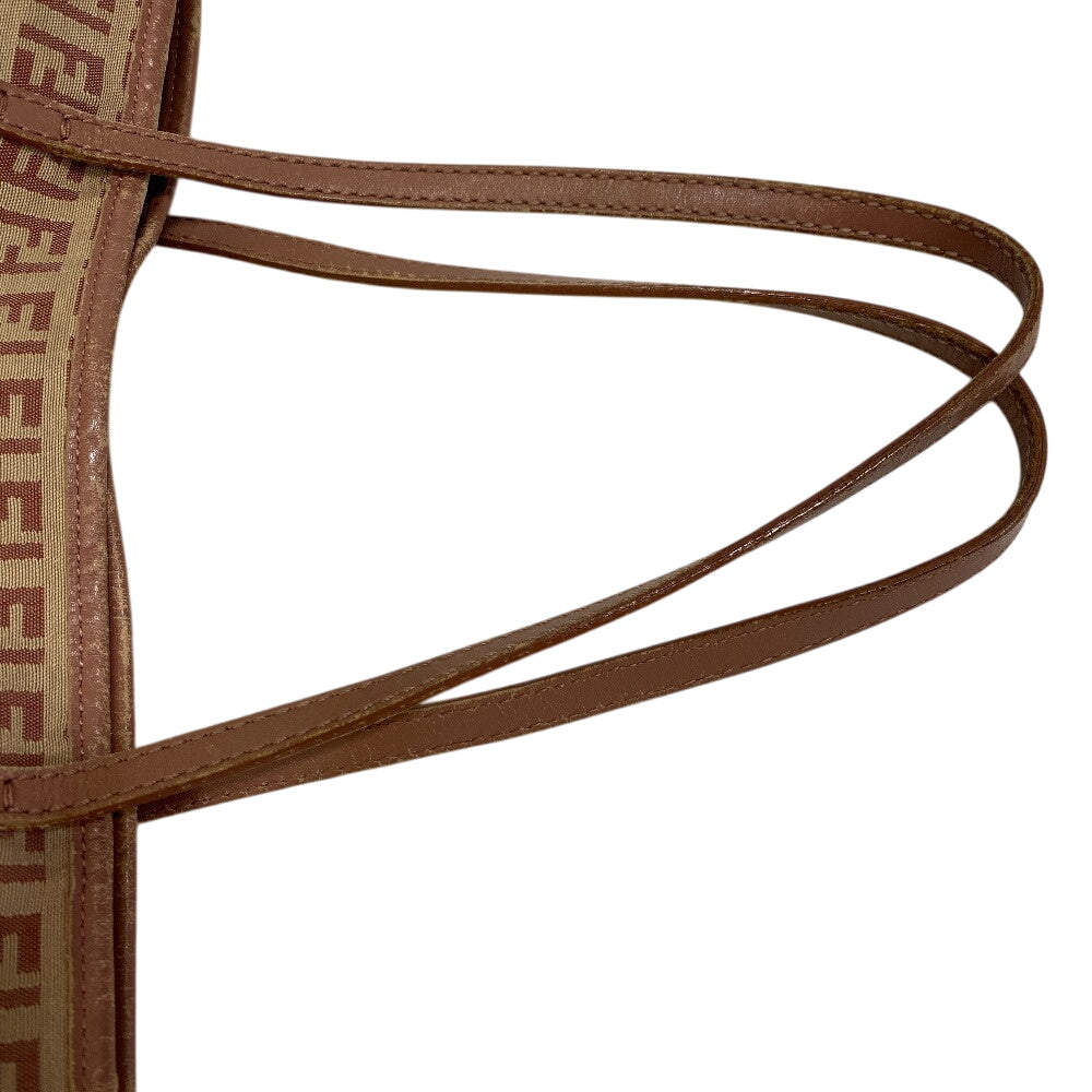 FENDI Tote Bag Canvas, Leather beige ZucchinoPattern