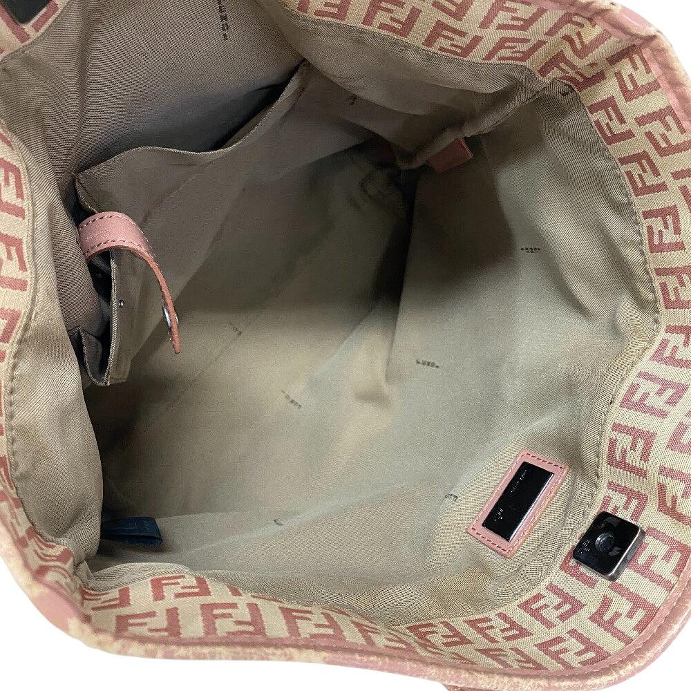 FENDI Tote Bag Canvas, Leather beige ZucchinoPattern