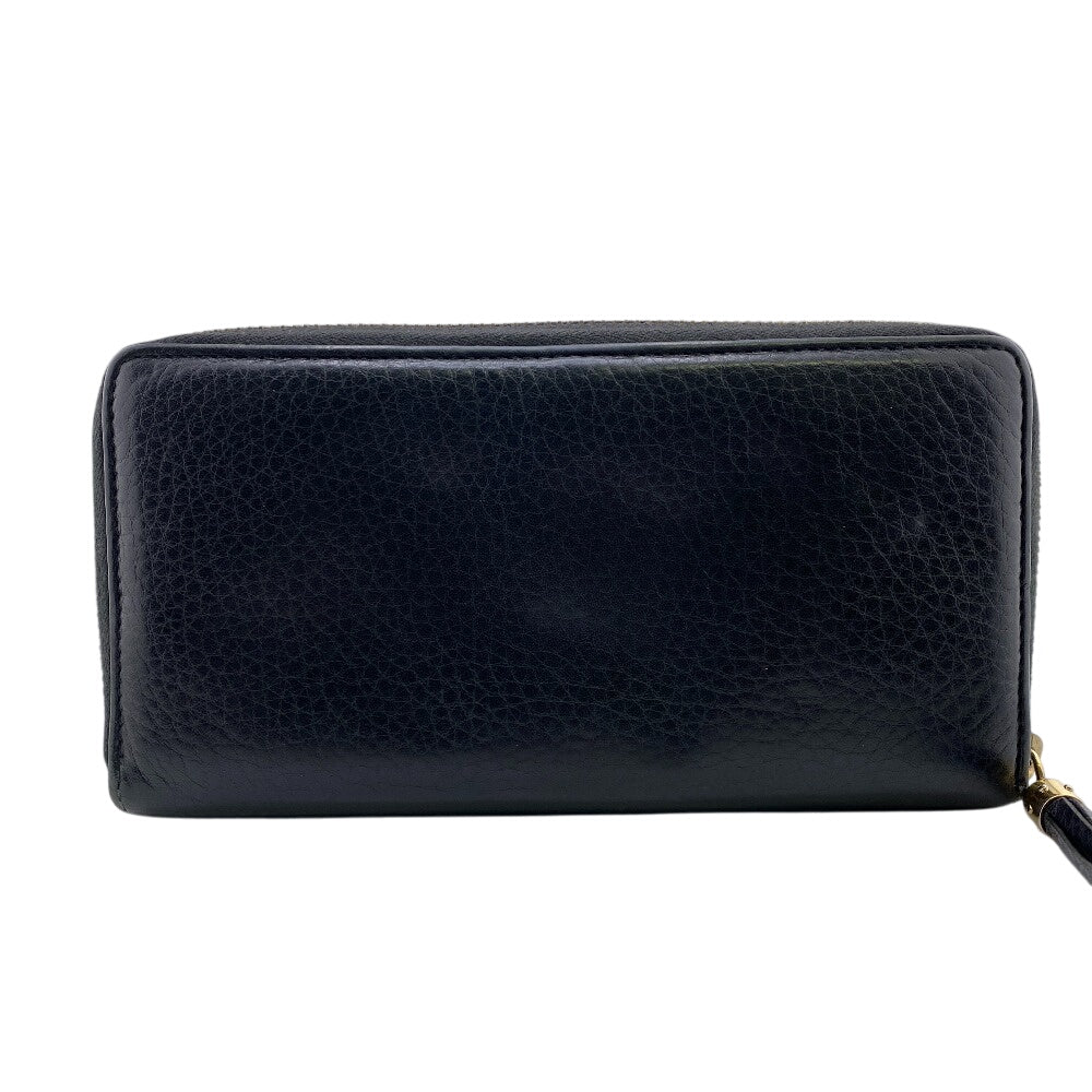GUCCI Long Wallet Purse 308004 leather black Soho Interlocking G