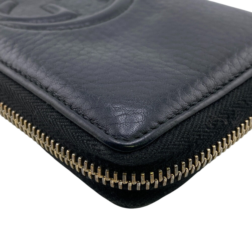 GUCCI Long Wallet Purse 308004 leather black Soho Interlocking G