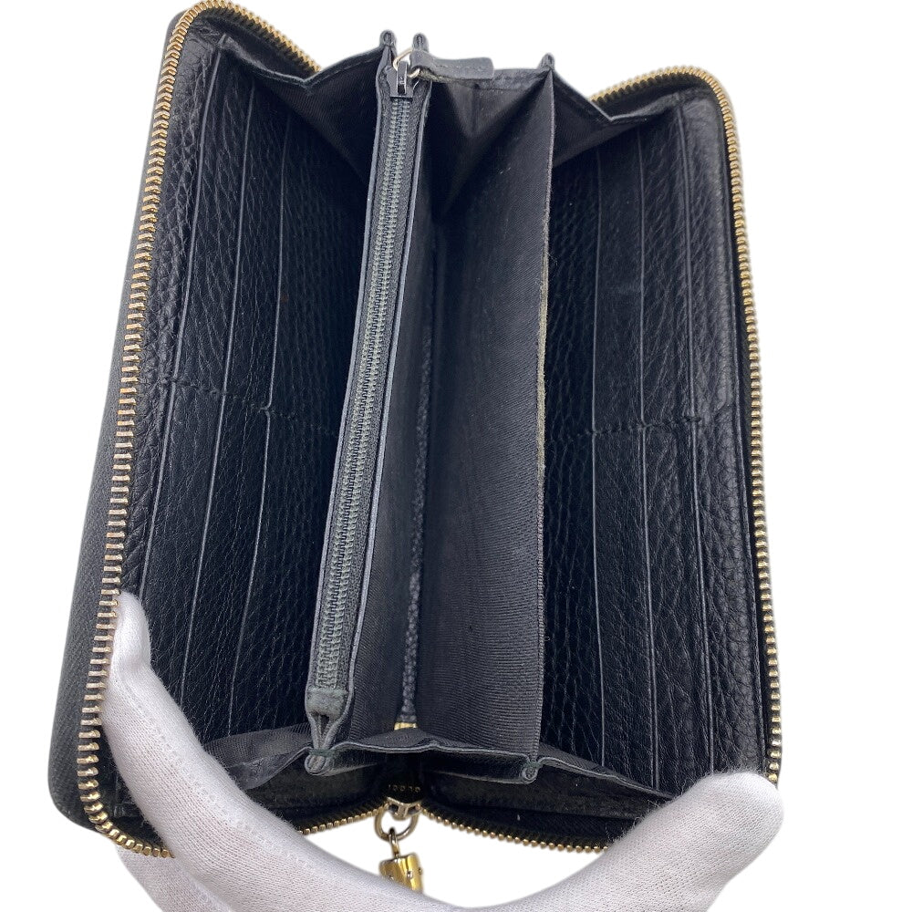 GUCCI Long Wallet Purse 308004 leather black Soho Interlocking G