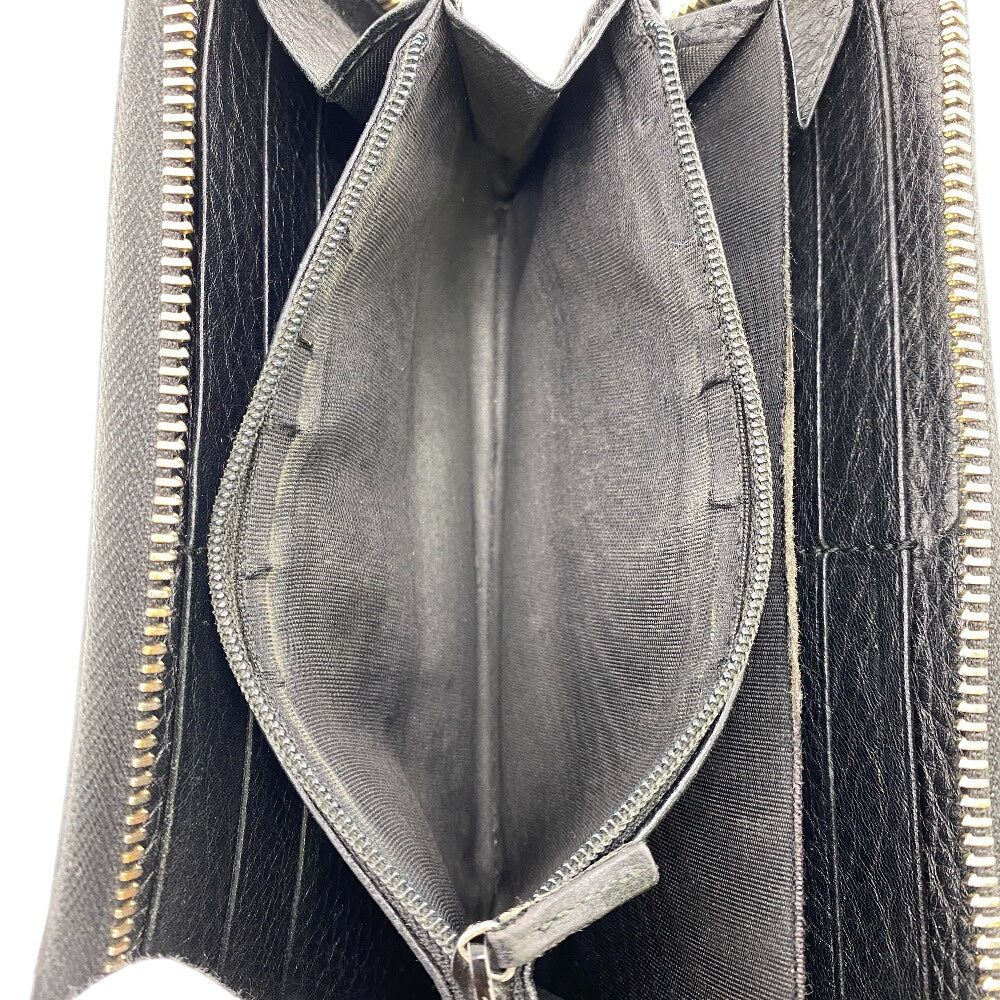 GUCCI Long Wallet Purse 308004 leather black Soho Interlocking G