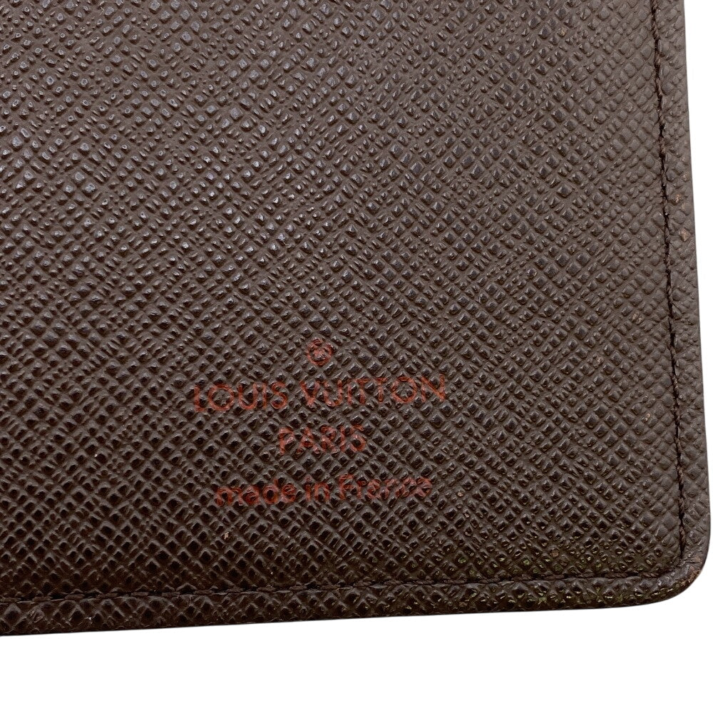 LOUIS VUITTON Long Wallet Purse N60017 leather Brown Damier Ebene Portefeuille Brazza