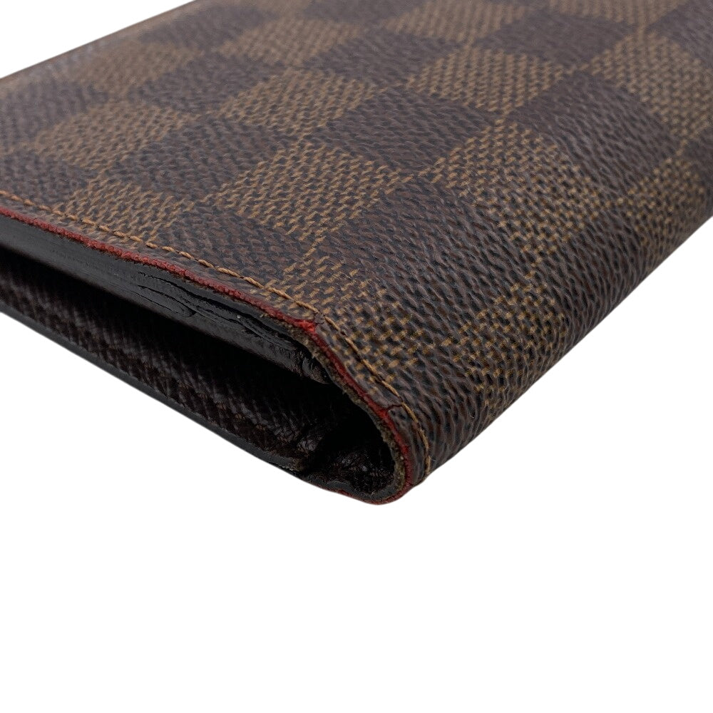 LOUIS VUITTON Long Wallet Purse N60017 leather Brown Damier Ebene Portefeuille Brazza