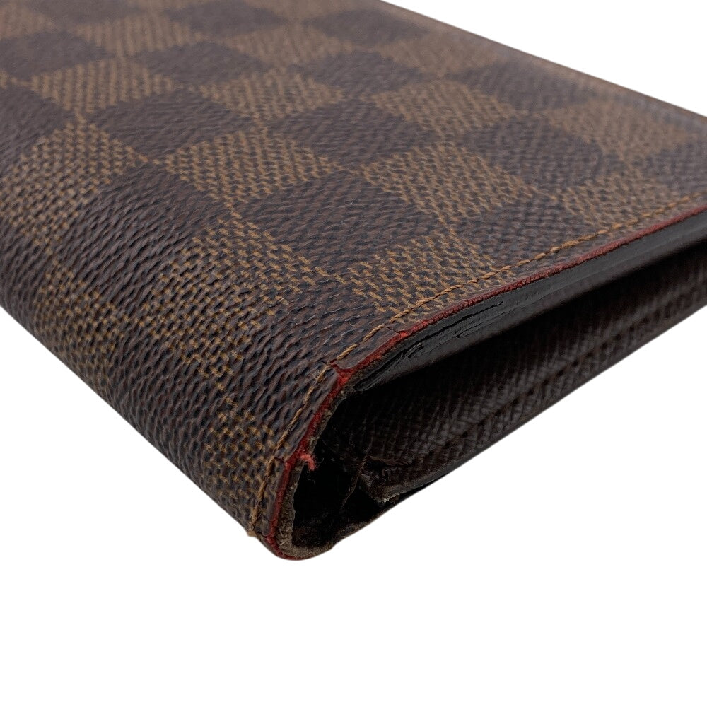 LOUIS VUITTON Long Wallet Purse N60017 leather Brown Damier Ebene Portefeuille Brazza