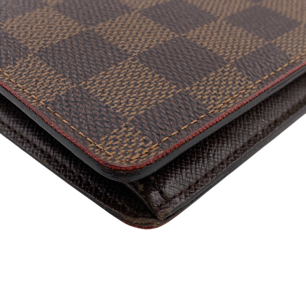 LOUIS VUITTON Long Wallet Purse N60017 leather Brown Damier Ebene Portefeuille Brazza