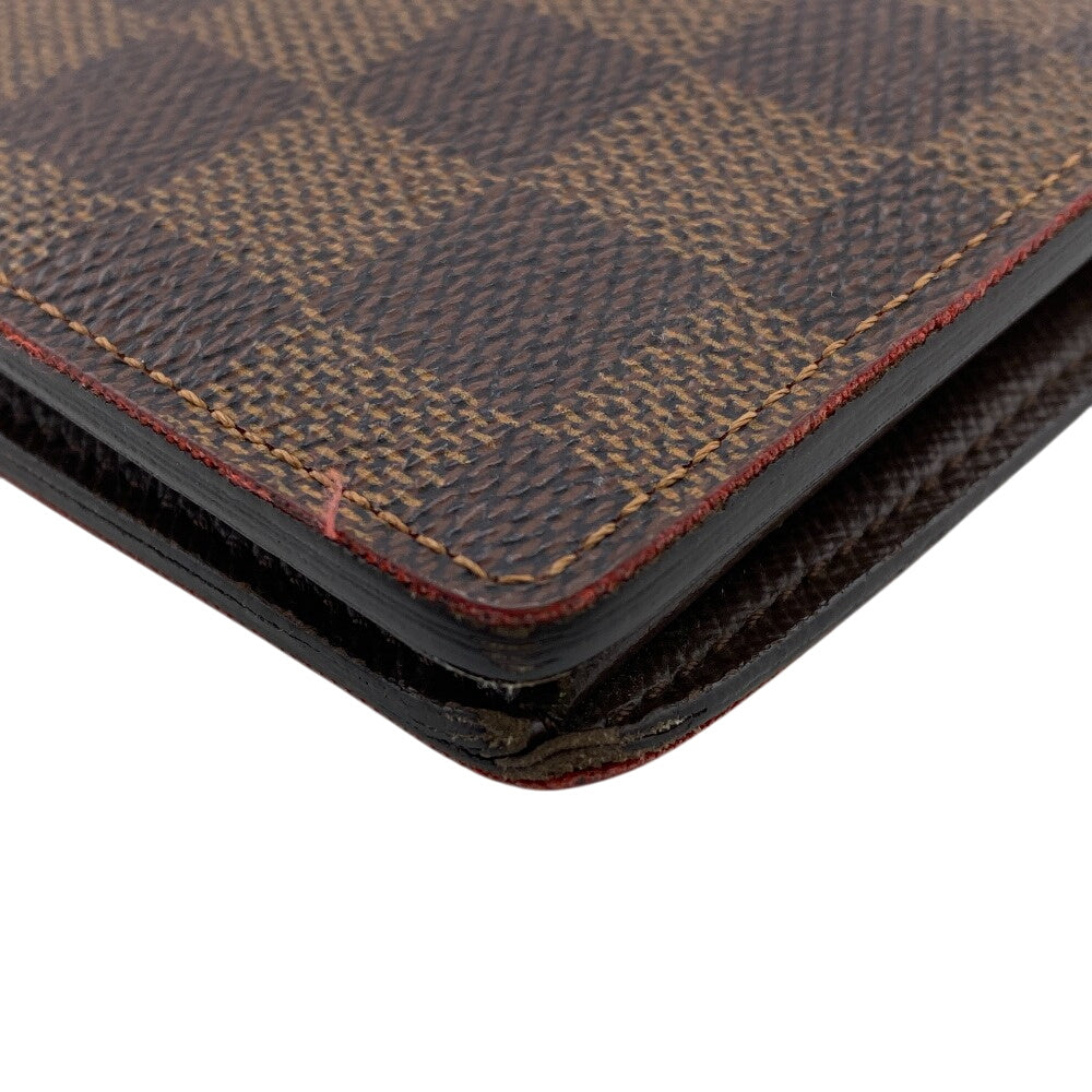 LOUIS VUITTON Long Wallet Purse N60017 leather Brown Damier Ebene Portefeuille Brazza