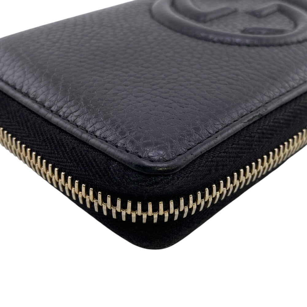 GUCCI Long Wallet Purse 598187 leather black Soho