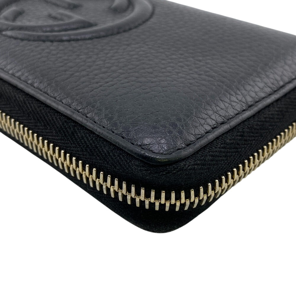 GUCCI Long Wallet Purse 598187 leather black Soho