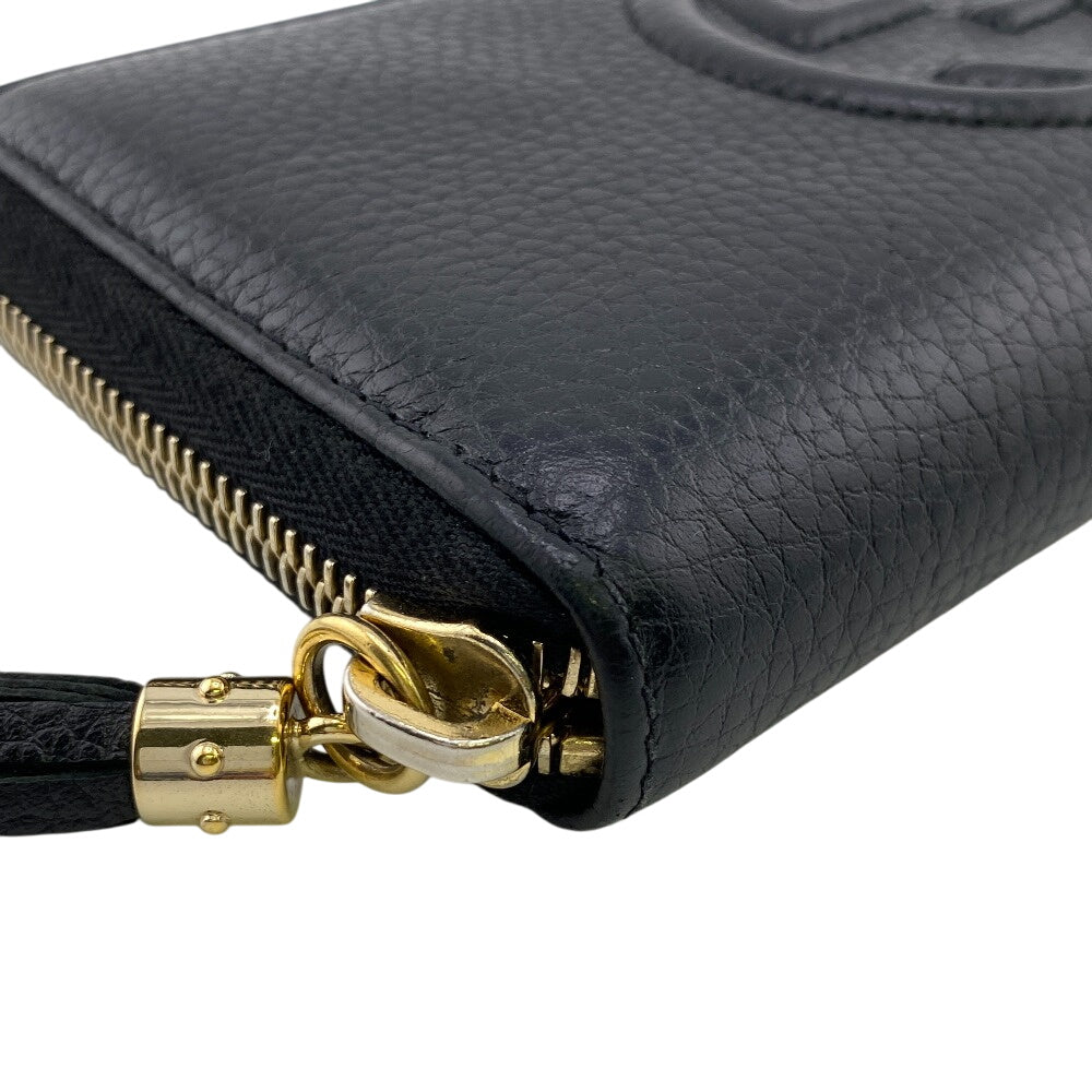 GUCCI Long Wallet Purse 598187 leather black Soho