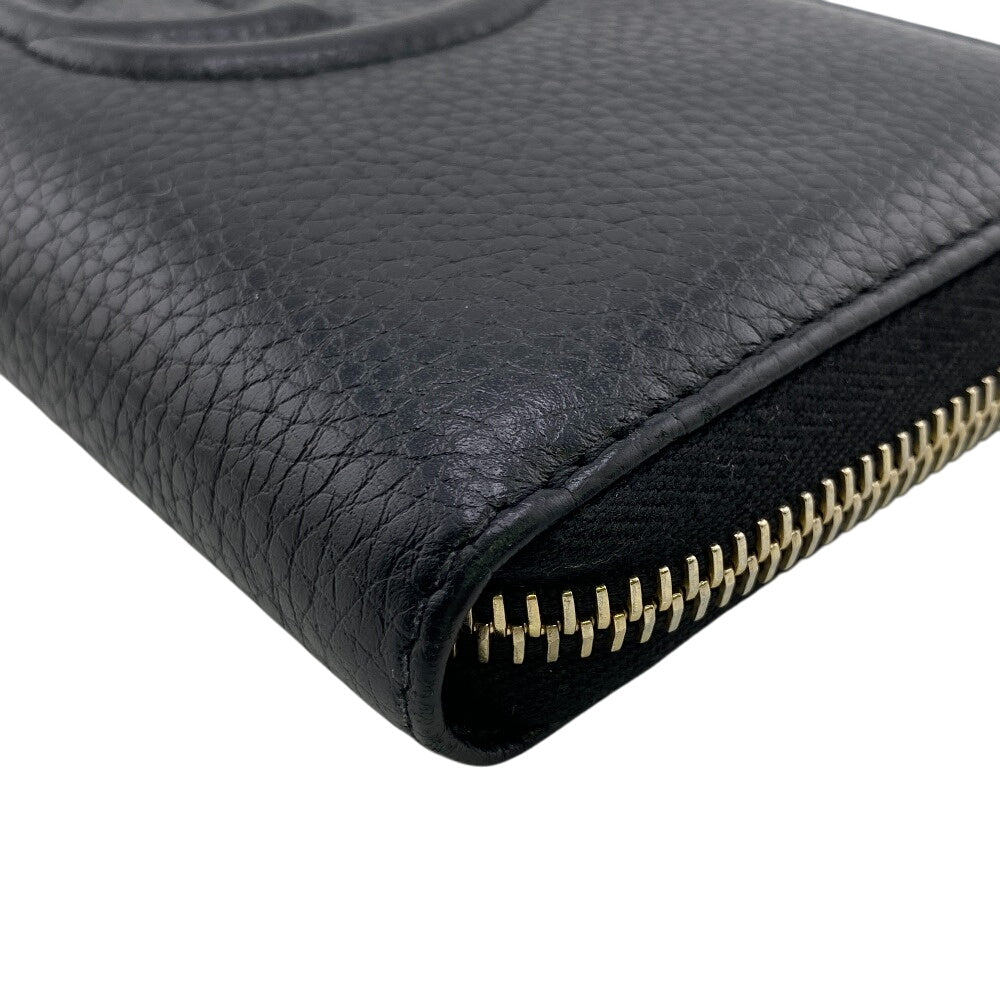 GUCCI Long Wallet Purse 598187 leather black Soho