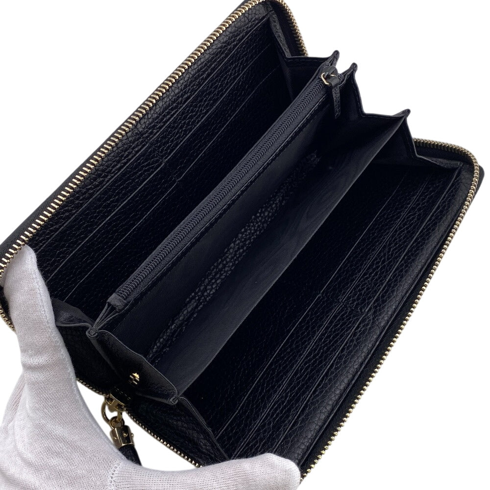 GUCCI Long Wallet Purse 598187 leather black Soho