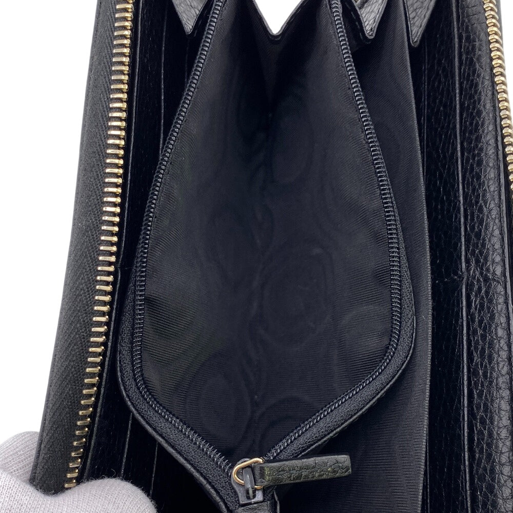 GUCCI Long Wallet Purse 598187 leather black Soho