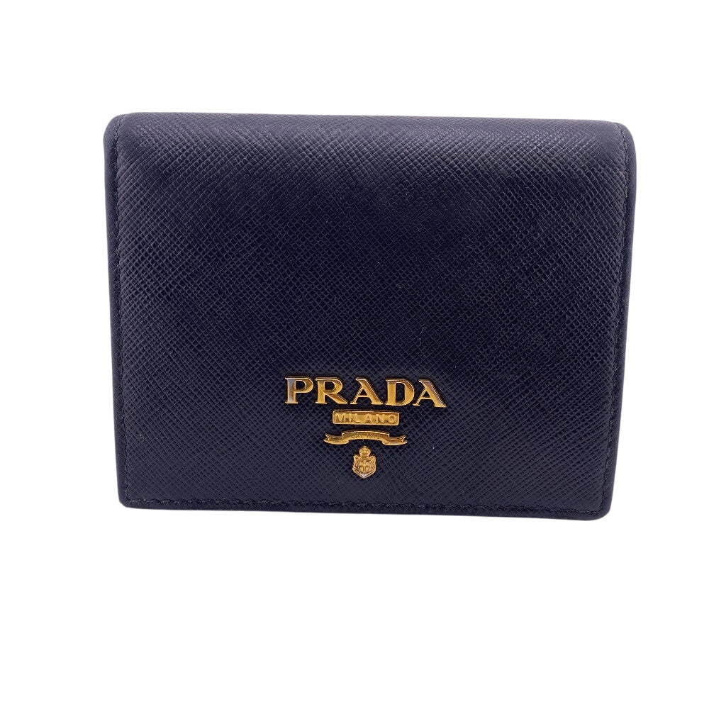PRADA Bifold Wallet 1MV204 Leather, Saffiano NERO