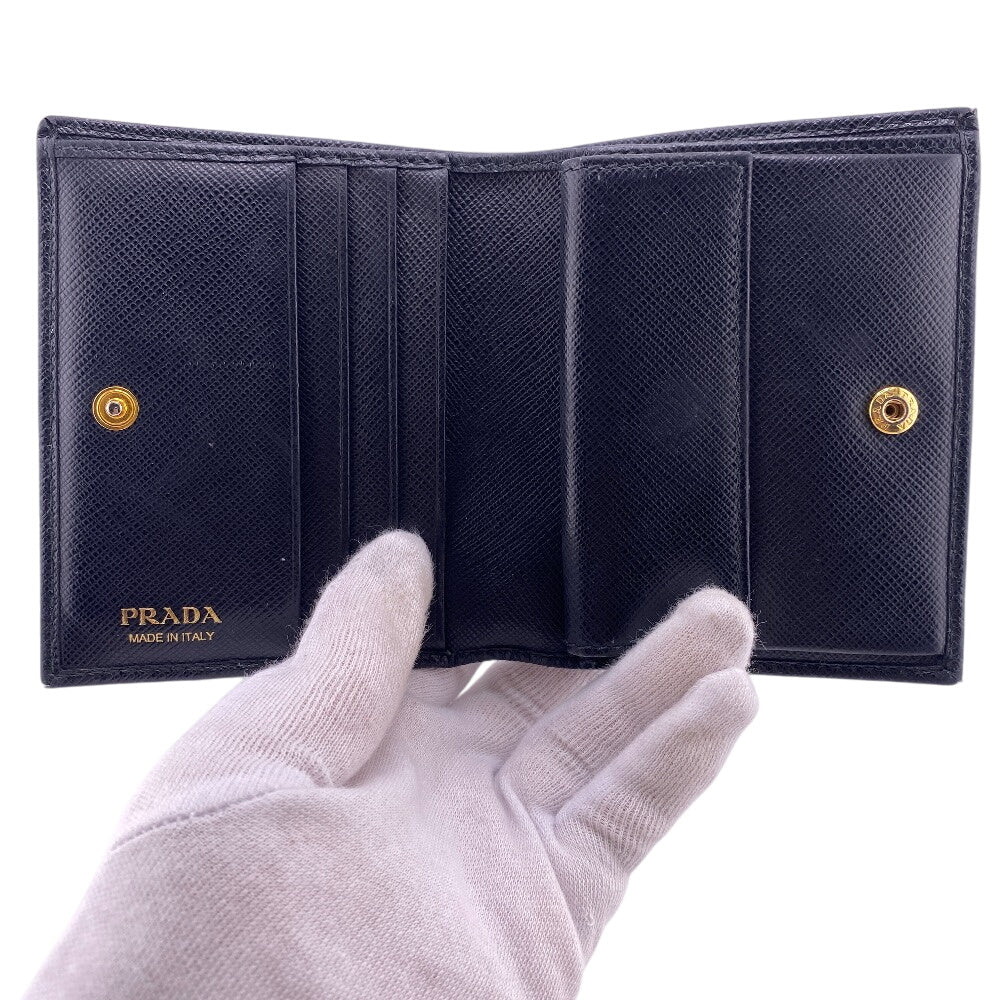 PRADA Bifold Wallet 1MV204 Leather, Saffiano NERO