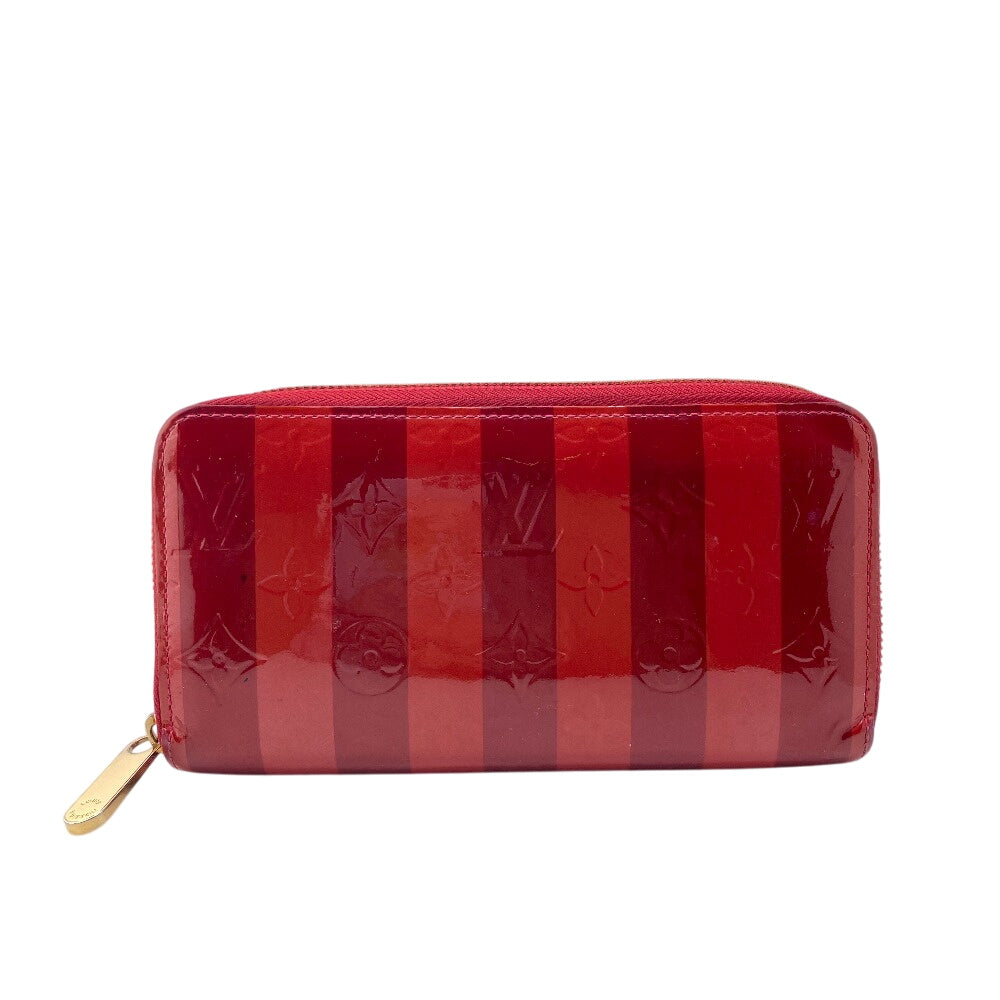 LOUIS VUITTON Long Wallet Purse M91718 PVC coated canvas Red Monogram Vernis Leyure