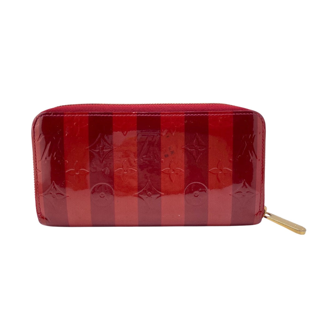 LOUIS VUITTON Long Wallet Purse M91718 PVC coated canvas Red Monogram Vernis Leyure