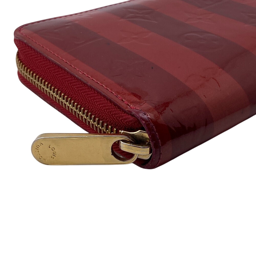 LOUIS VUITTON Long Wallet Purse M91718 PVC coated canvas Red Monogram Vernis Leyure