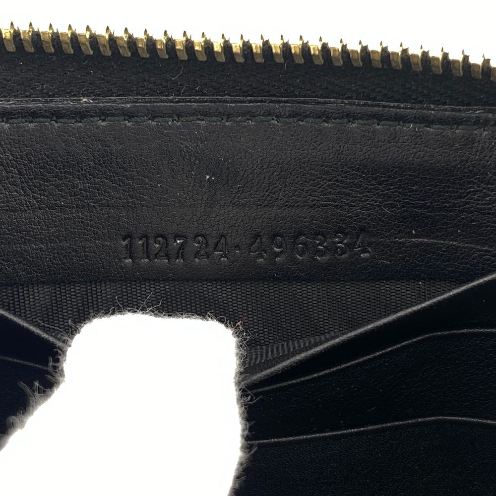 GUCCI Long Wallet Purse 112724・496334 leather black Guccisima