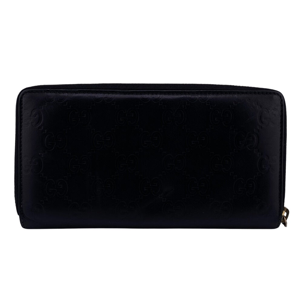 GUCCI Long Wallet Purse 112724・496334 leather black Guccisima