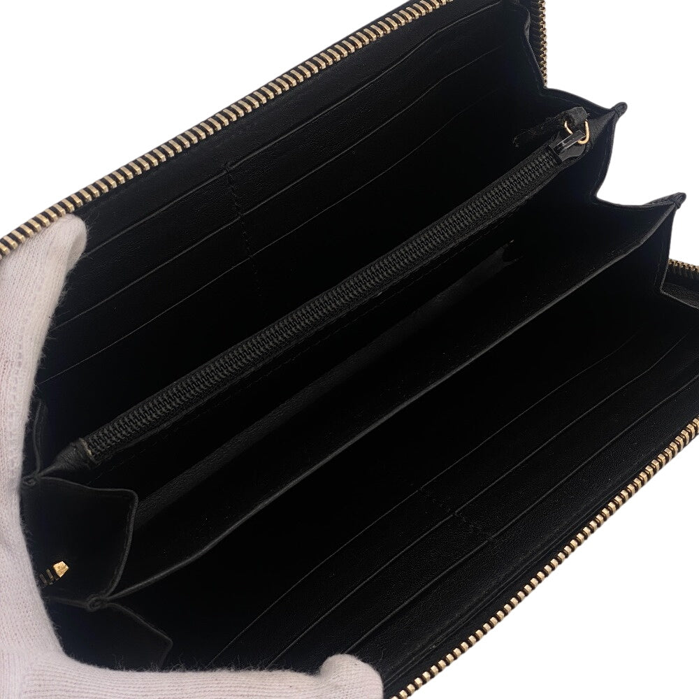 GUCCI Long Wallet Purse 112724・496334 leather black Guccisima