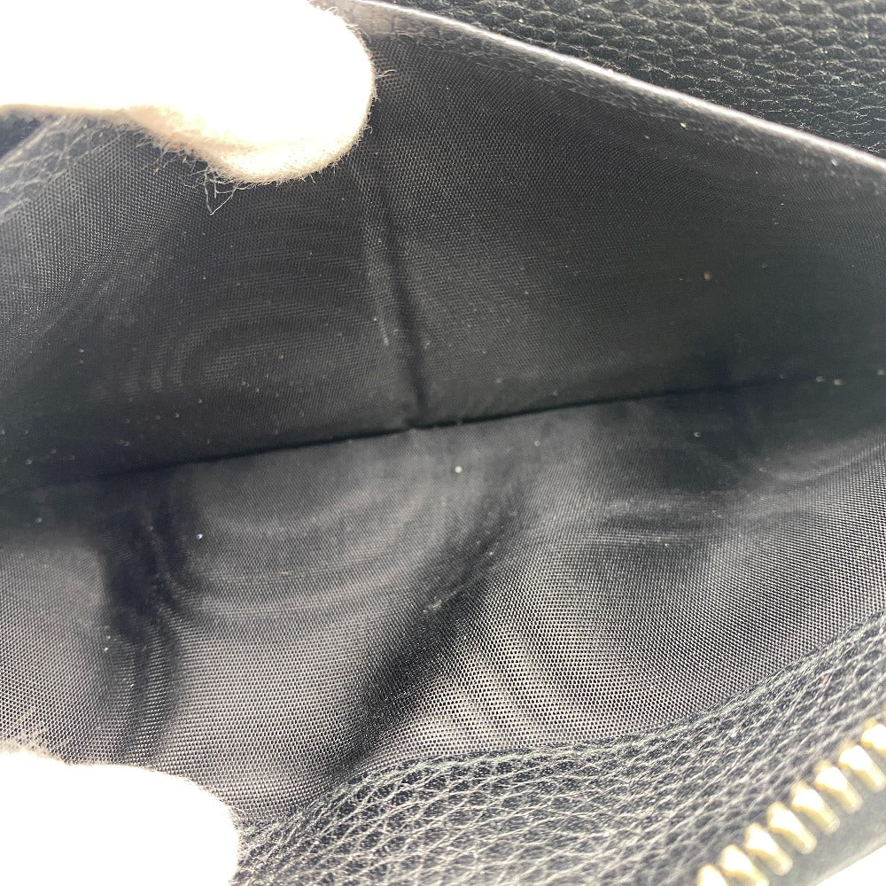 PRADA Long Wallet Purse 1ML506 leather black Safiano Round zipper