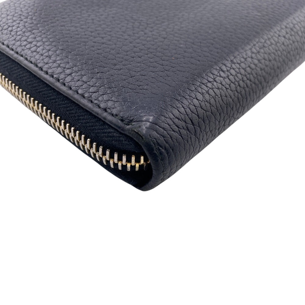PRADA Long Wallet Purse 1ML506 leather black Safiano Round zipper