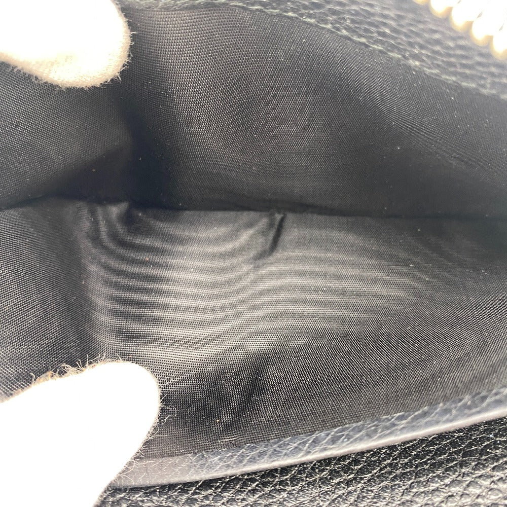 PRADA Long Wallet Purse 1ML506 leather black Safiano Round zipper