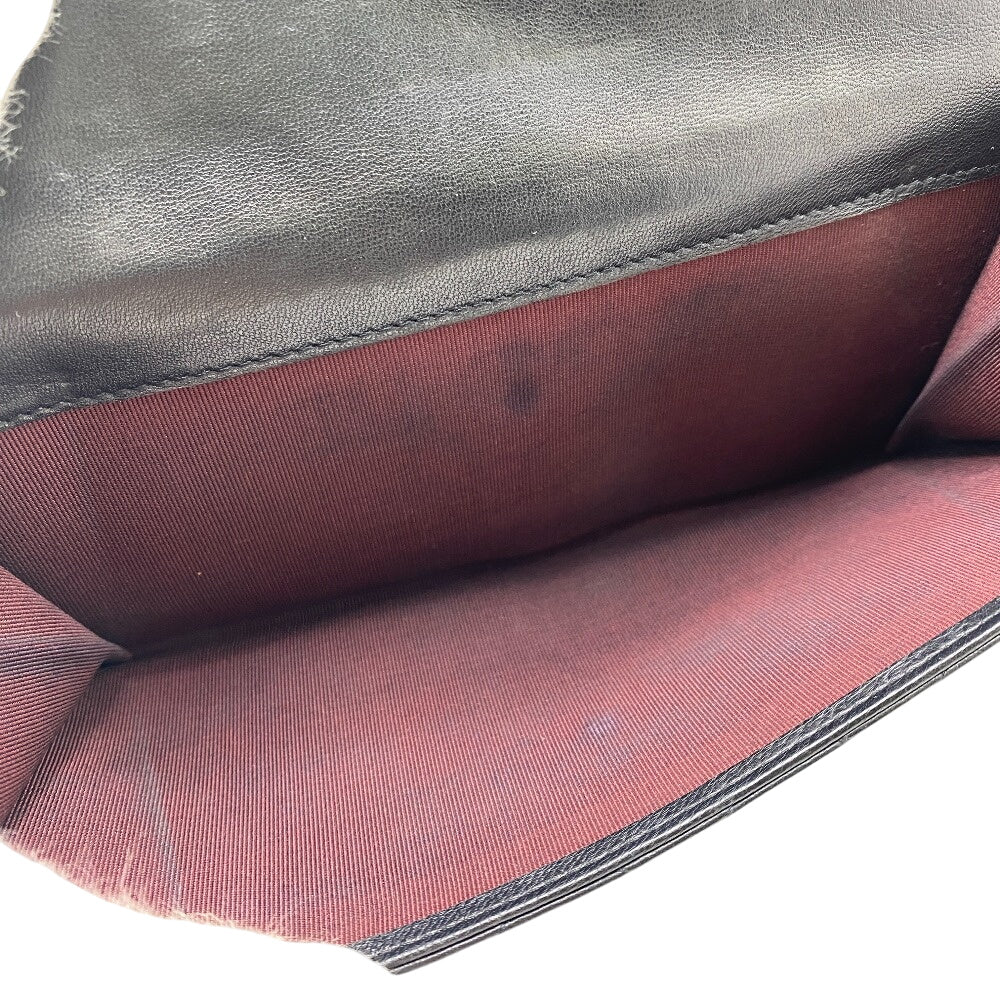 CHANEL Long Wallet Purse leather black COCO Mark Matrasse