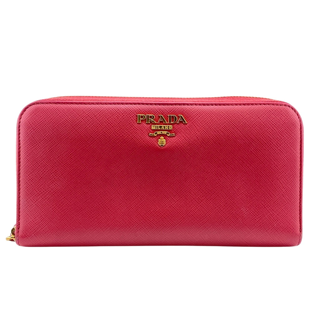 PRADA Long Wallet Purse leather pink Safiano