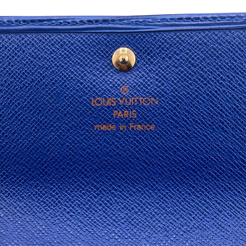 LOUIS VUITTON Tri-fold wallet M63715 leather blue Epi Porte TresorEtui Papie