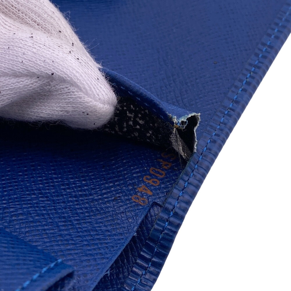 LOUIS VUITTON Tri-fold wallet M63715 leather blue Epi Porte TresorEtui Papie