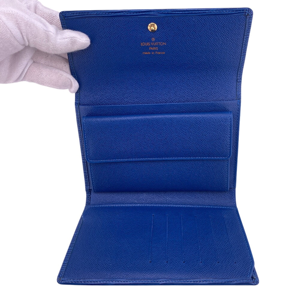 LOUIS VUITTON Tri-fold wallet M63715 leather blue Epi Porte TresorEtui Papie