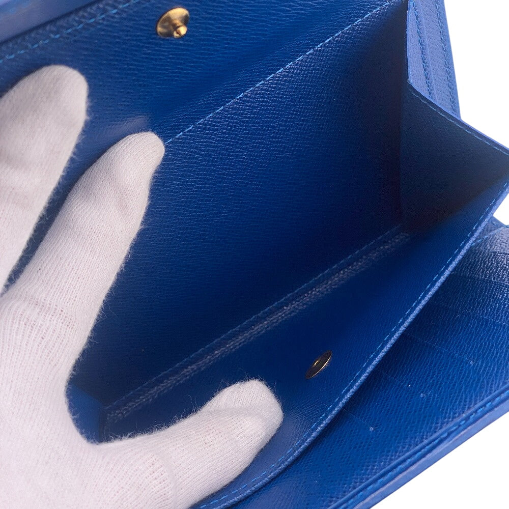 LOUIS VUITTON Tri-fold wallet M63715 leather blue Epi Porte TresorEtui Papie