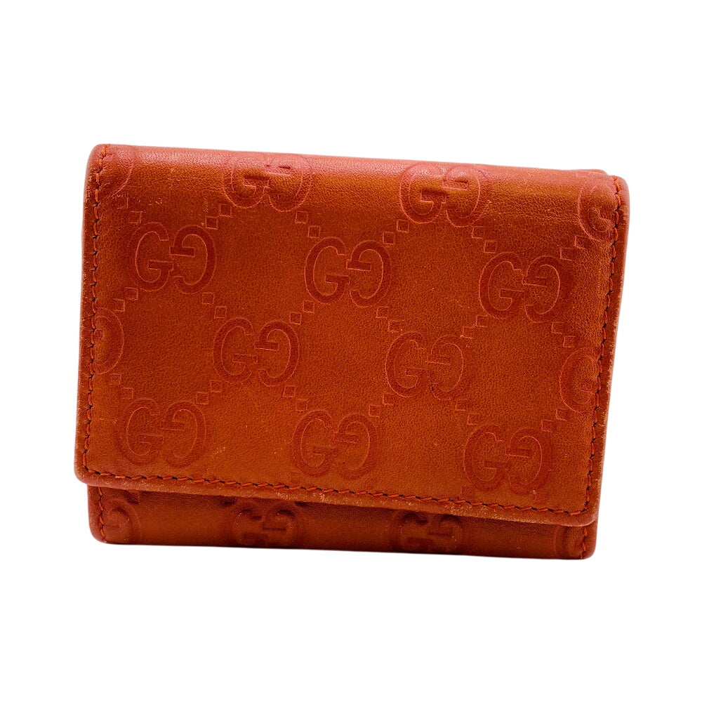 GUCCI Tri-fold wallet 261502 leather Orange Guccisima
