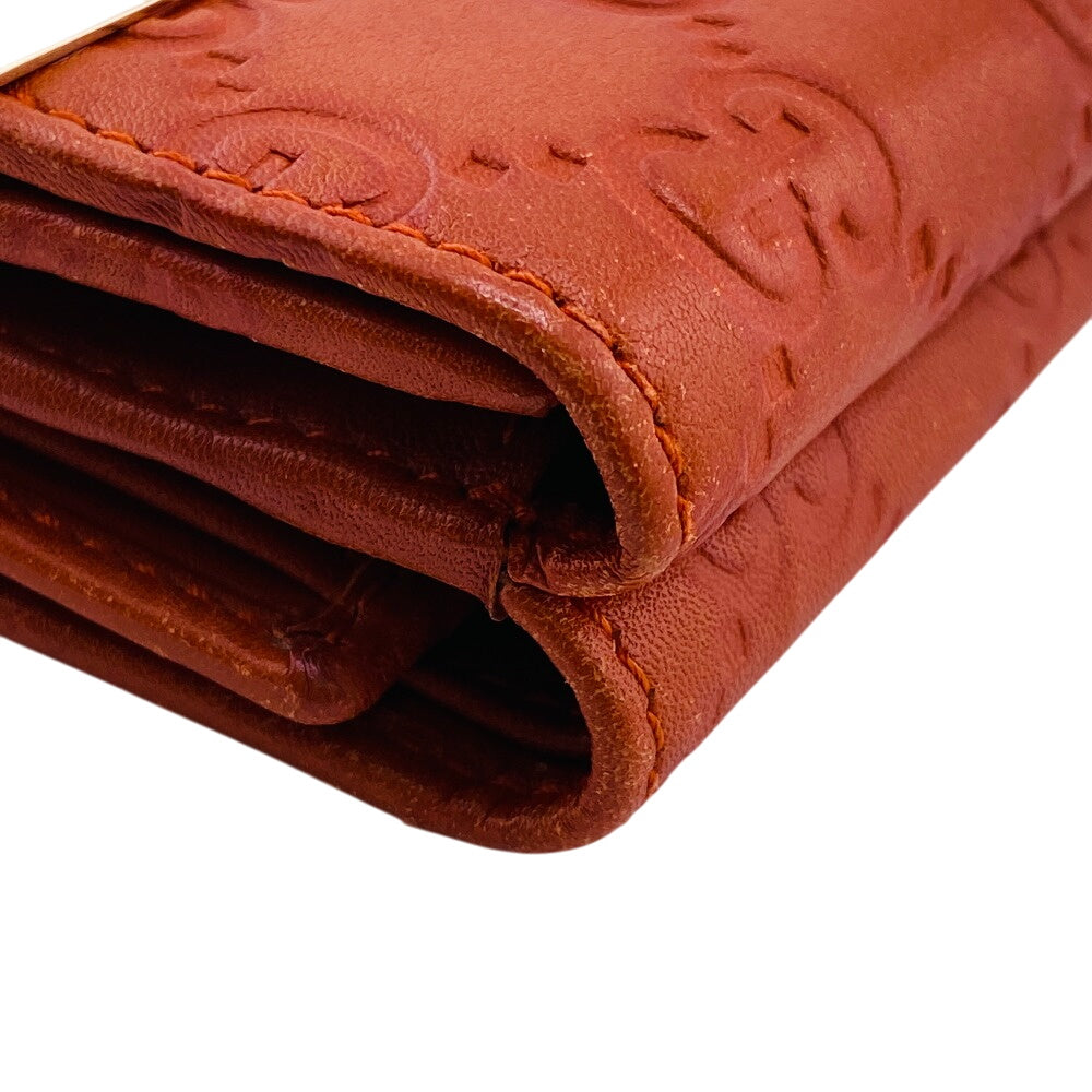 GUCCI Tri-fold wallet 261502 leather Orange Guccisima