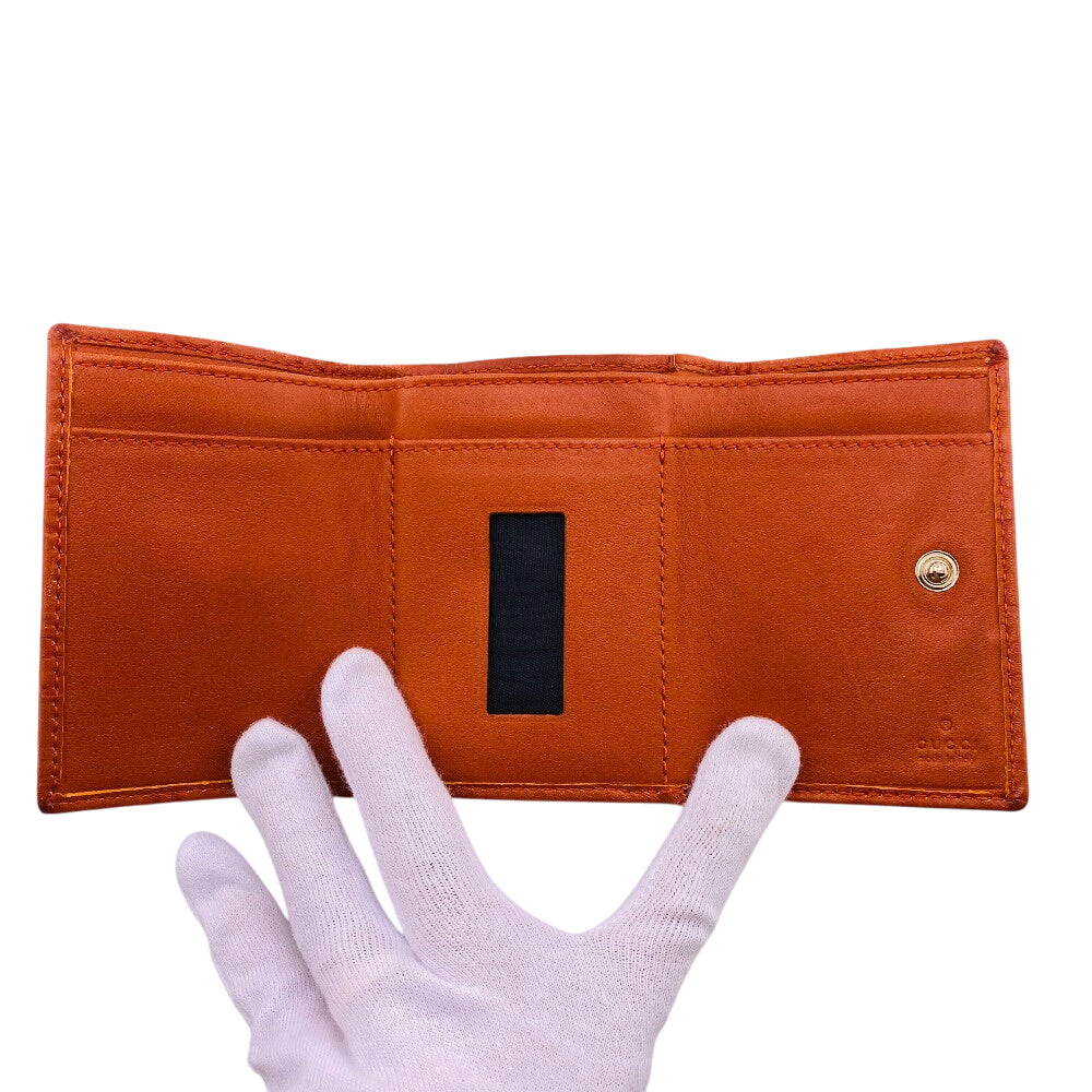 GUCCI Tri-fold wallet 261502 leather Orange Guccisima