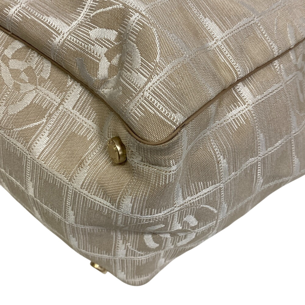 CHANEL Tote Bag Canvas, Leather beige New Travel Line MM