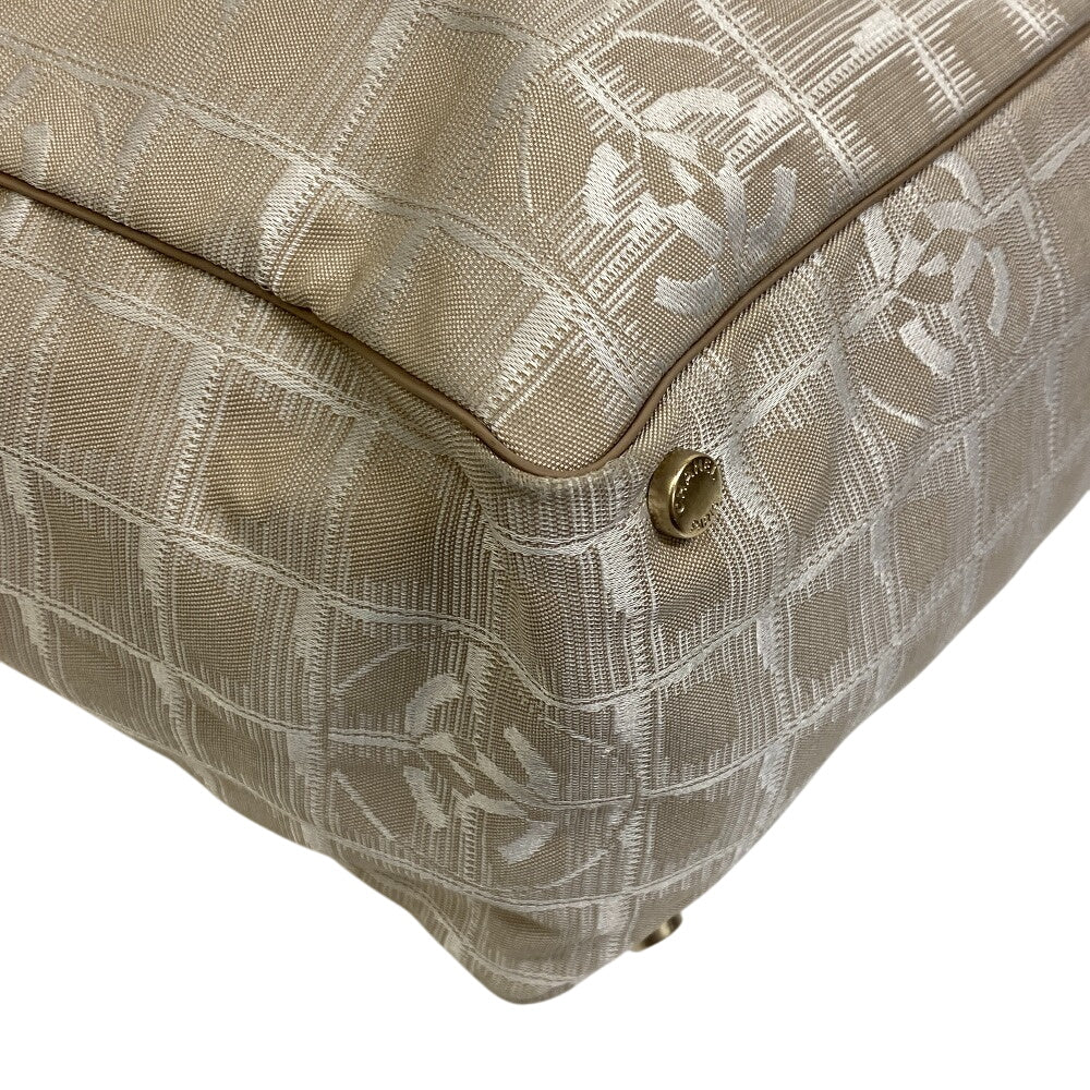 CHANEL Tote Bag Canvas, Leather beige New Travel Line MM