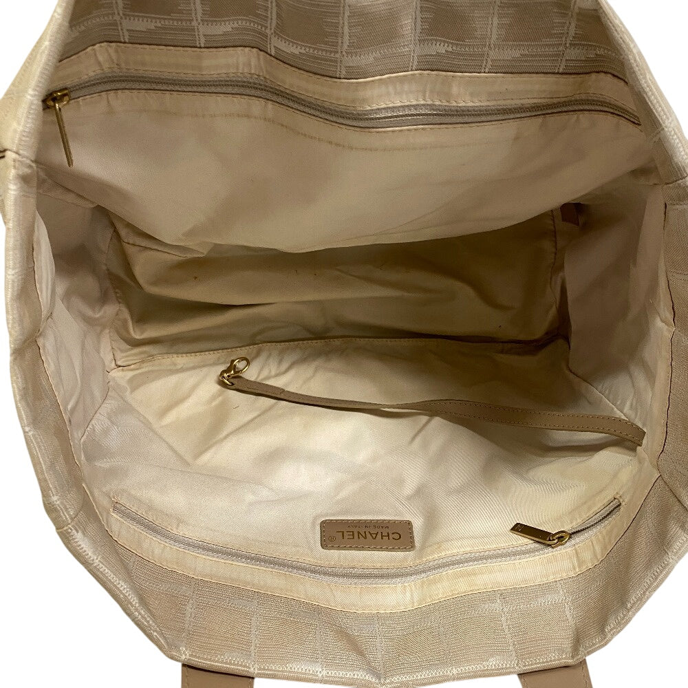 CHANEL Tote Bag Canvas, Leather beige New Travel Line MM