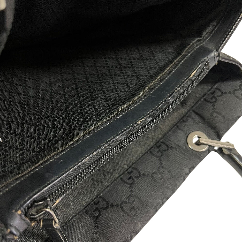 GUCCI Tote Bag 002 1010 Nylon black Bamboo GG pattern