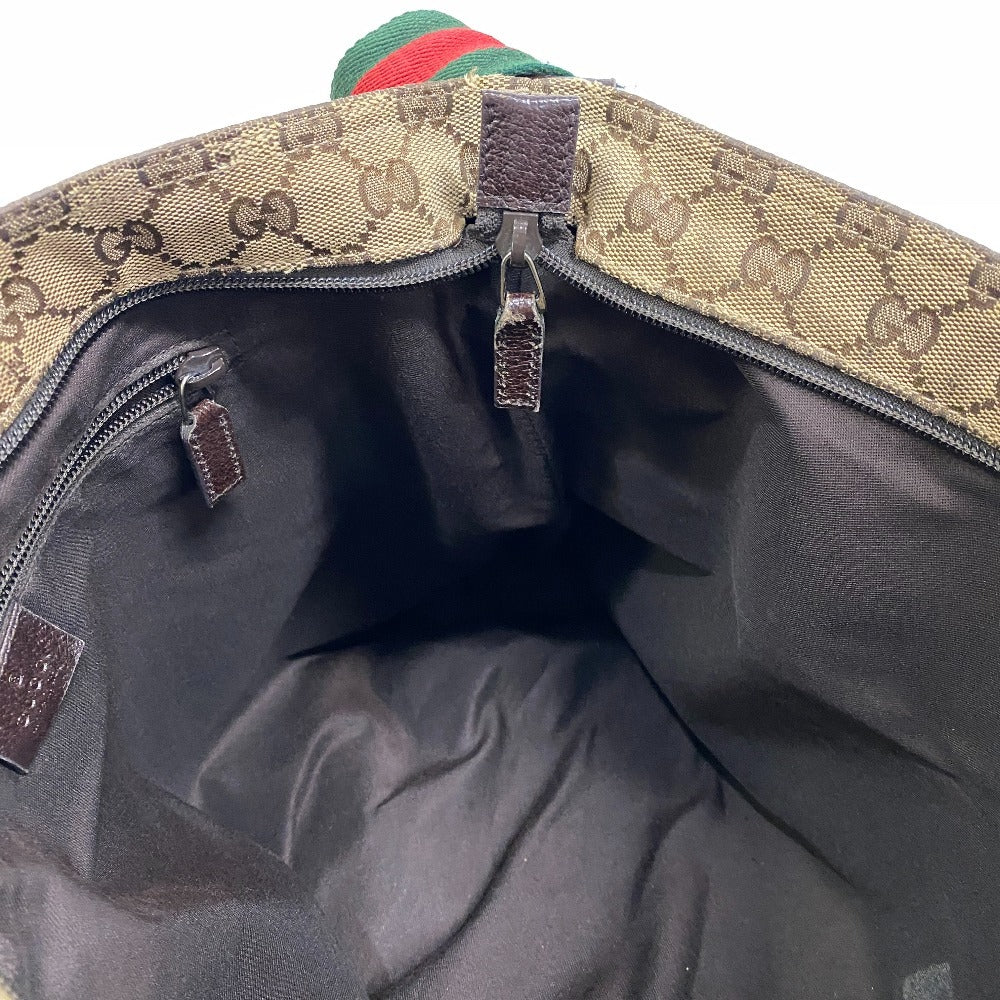 GUCCI Shoulder Bag 189751 GG canvas, leather beige GG canvas