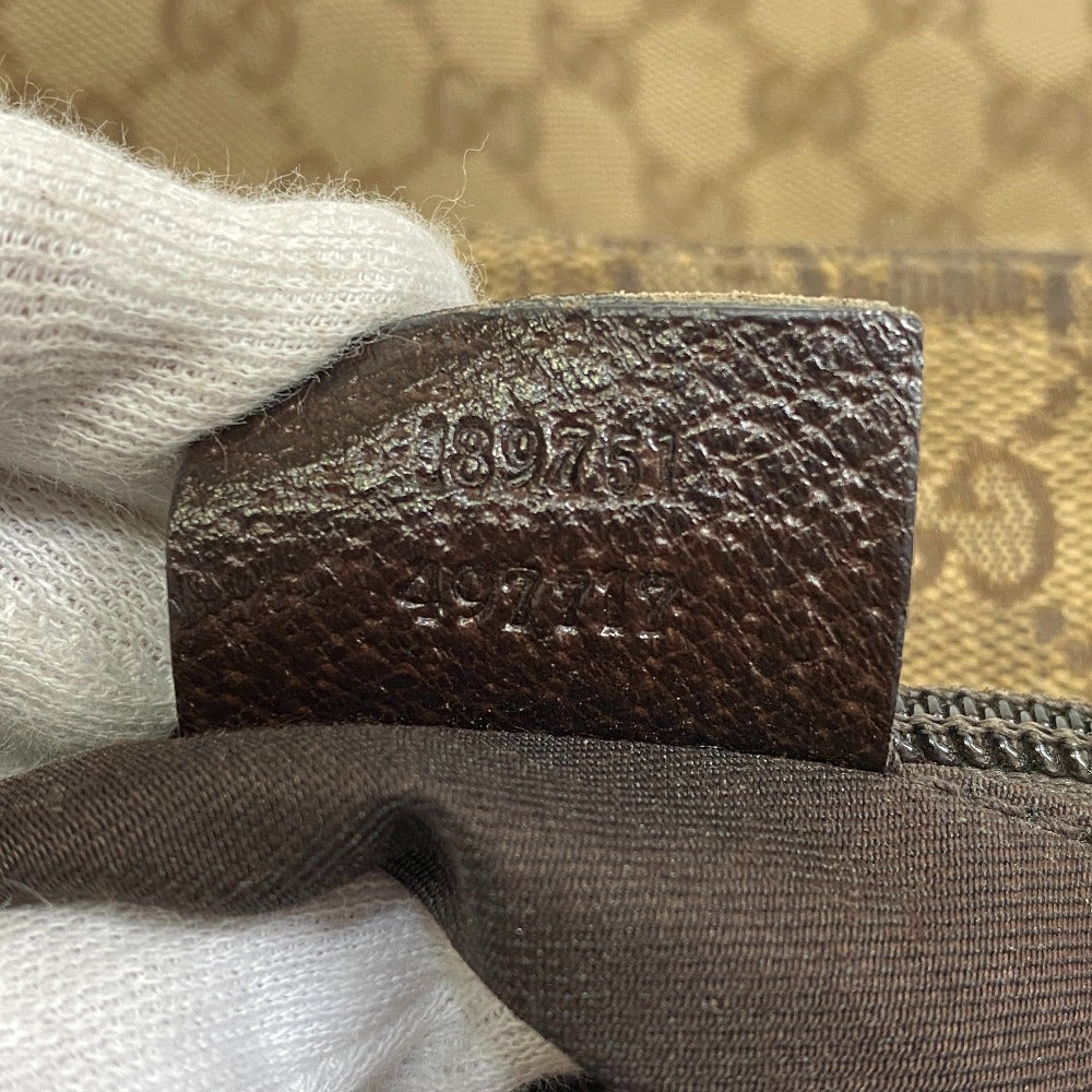 GUCCI Shoulder Bag 189751 GG canvas, leather beige GG canvas