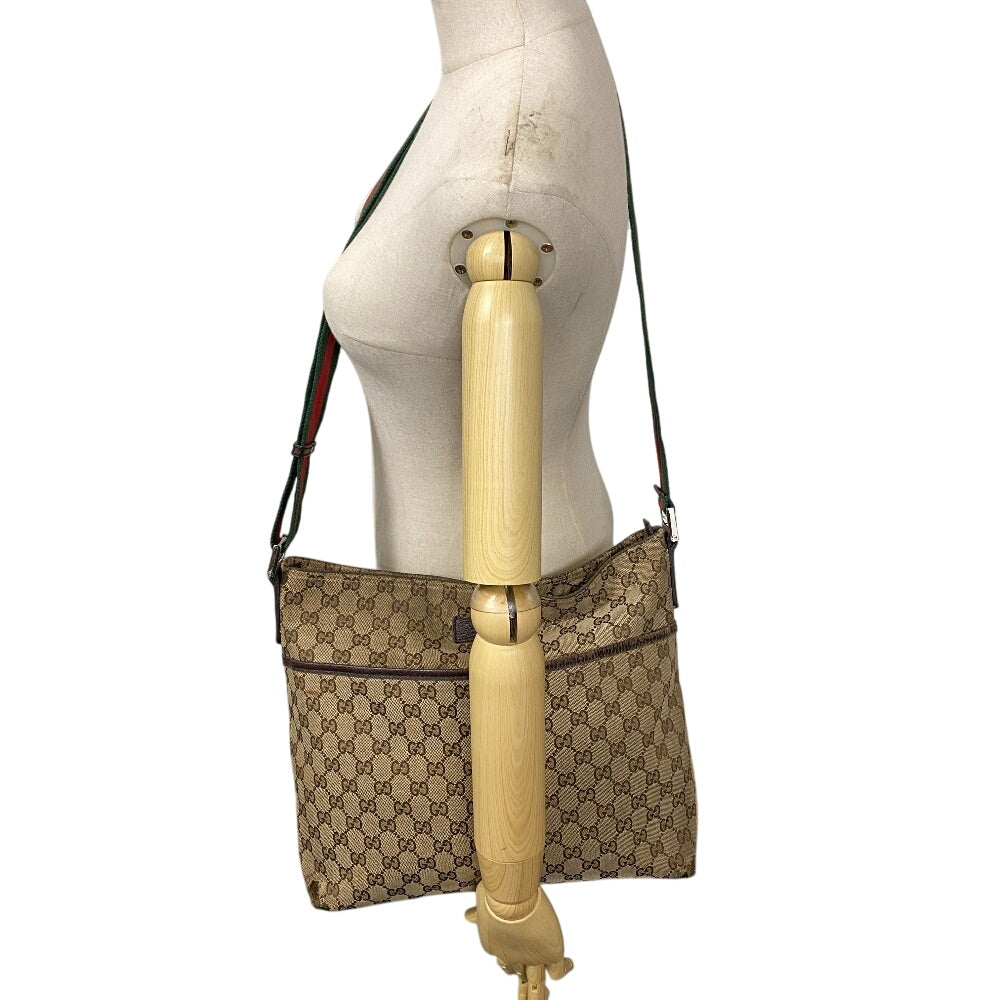GUCCI Shoulder Bag 189751 GG canvas, leather beige GG canvas